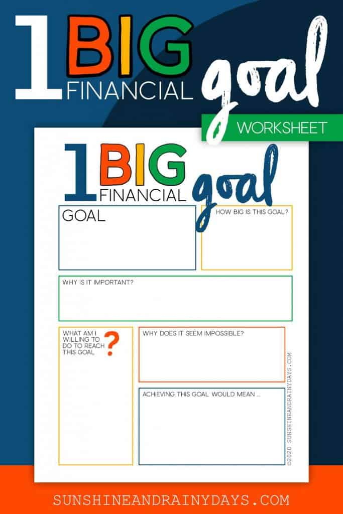 One Big Financial Goal Worksheet