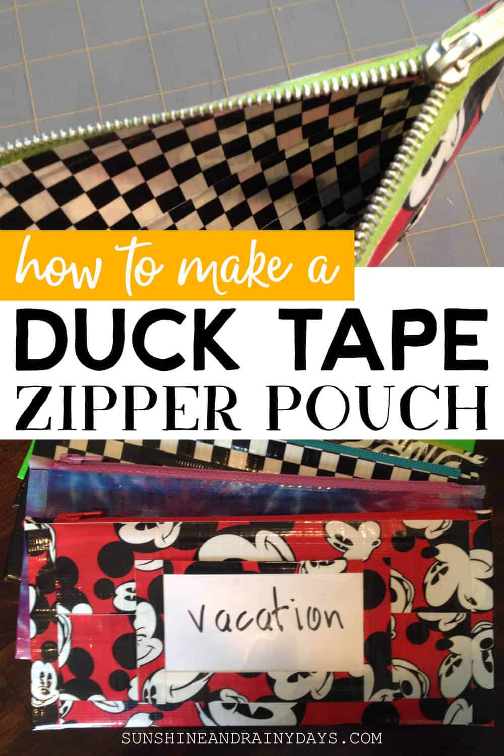 Duct tape deals zipper pouch