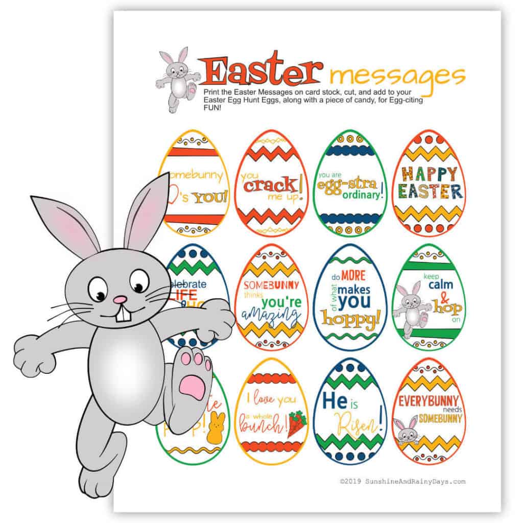 Printable Easter Messages to put in Easter eggs.