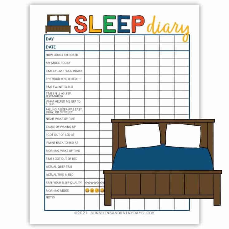 Sleep Diary A Printable To Record Your Sleep Patterns Sunshine and