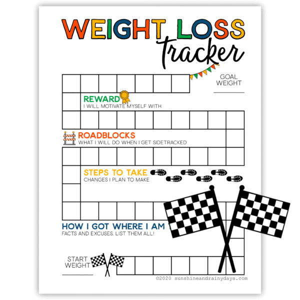mens weight loss tracker template