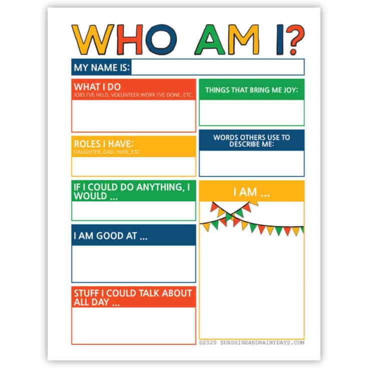 Who Am I worksheet Sunshine And Rainy Days