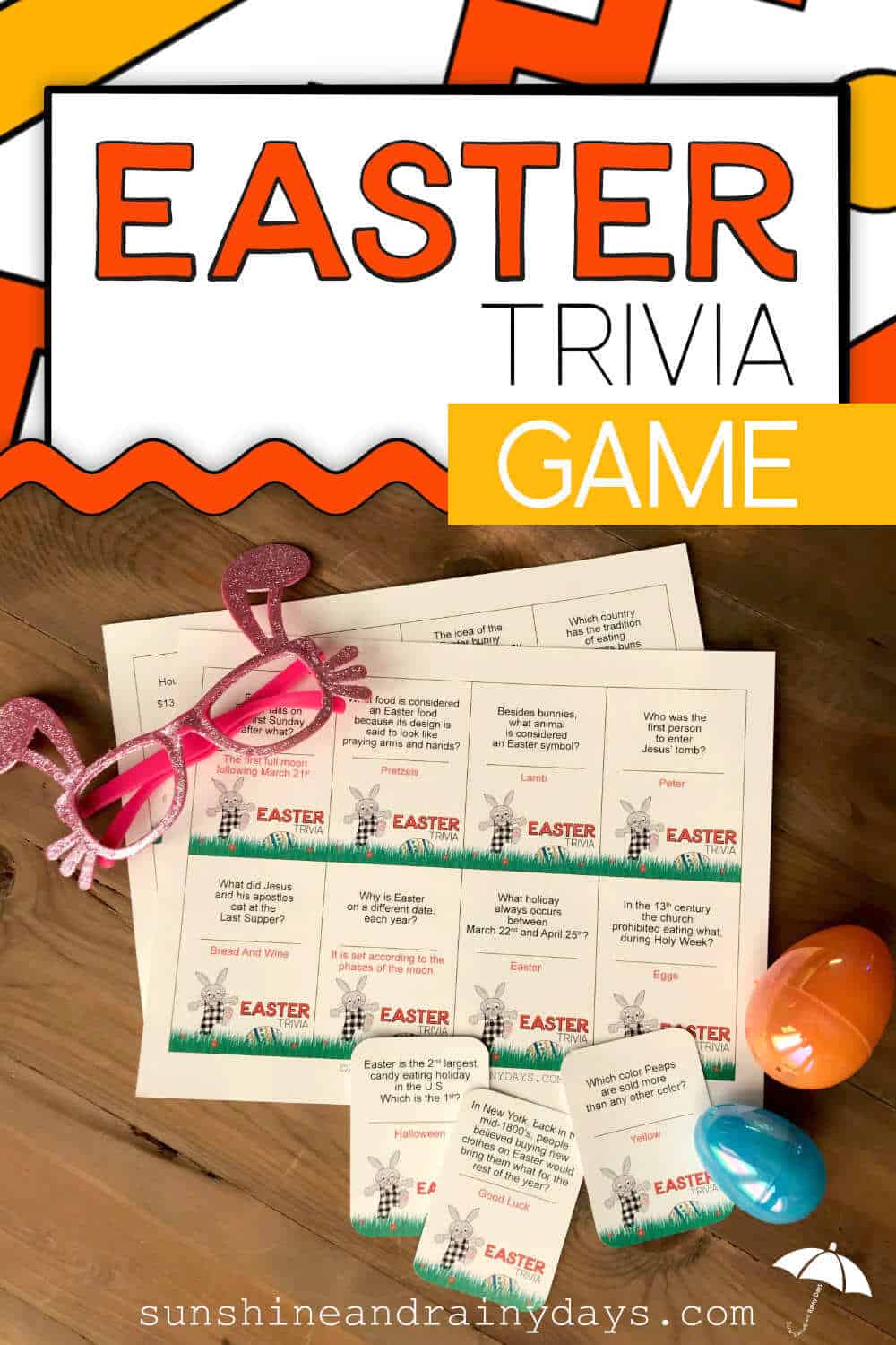 Easter Trivia Game Printables - Sunshine and Rainy Days