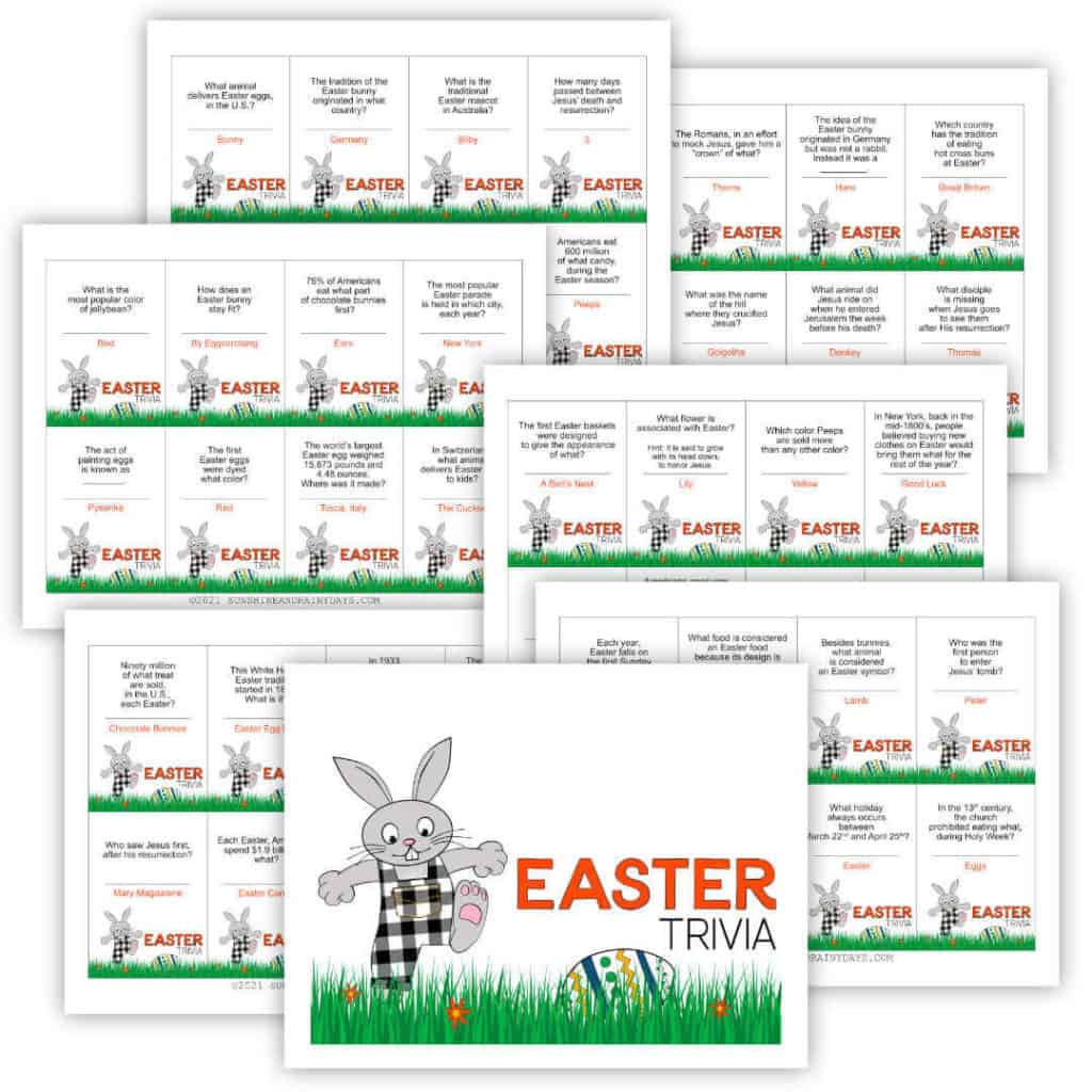 Easter Trivia Game Cards