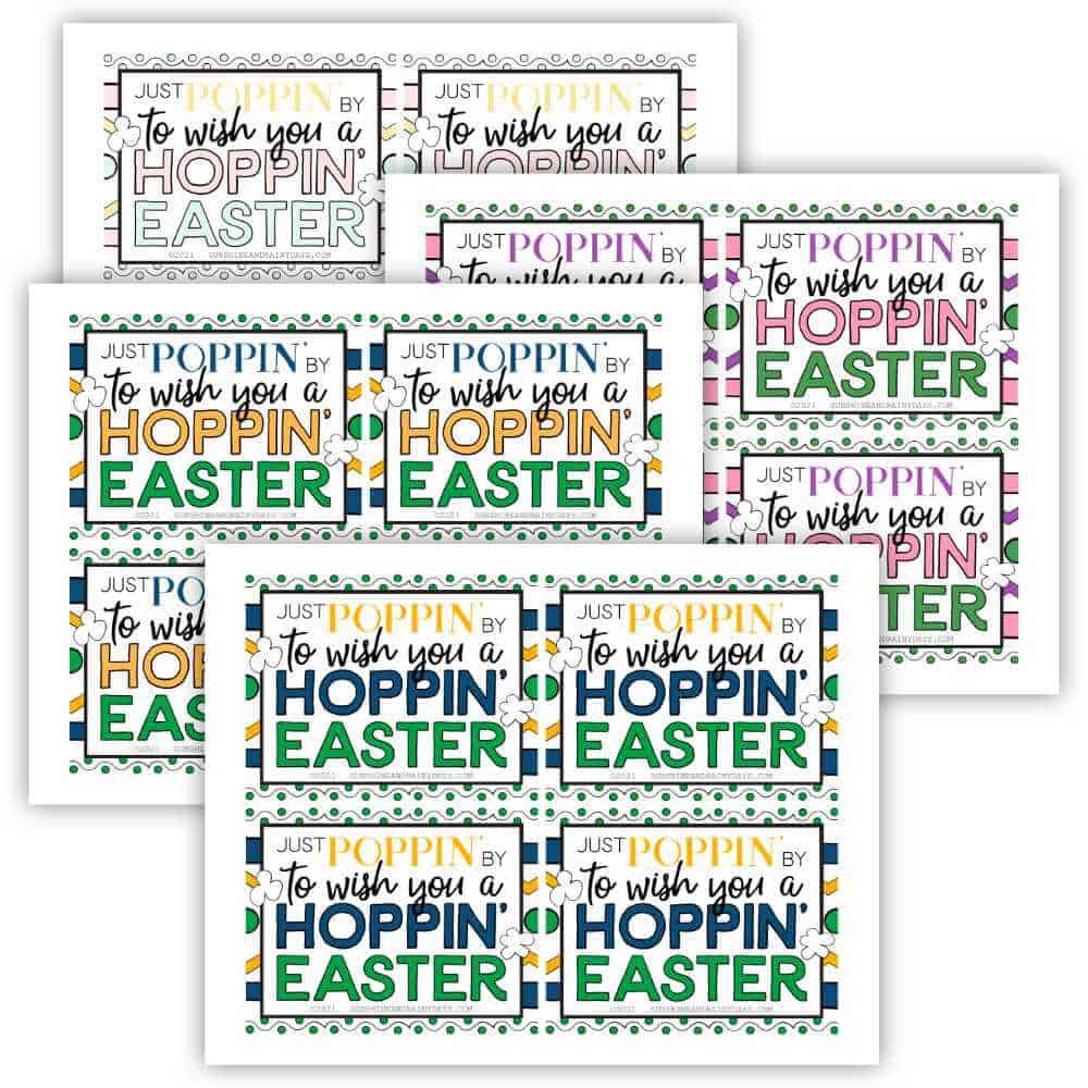 Easter microwave popcorn tags.