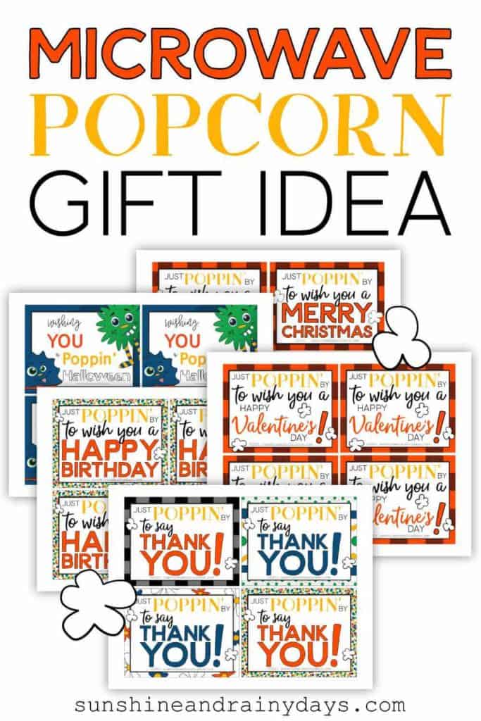 Microwave popcorn gift idea.