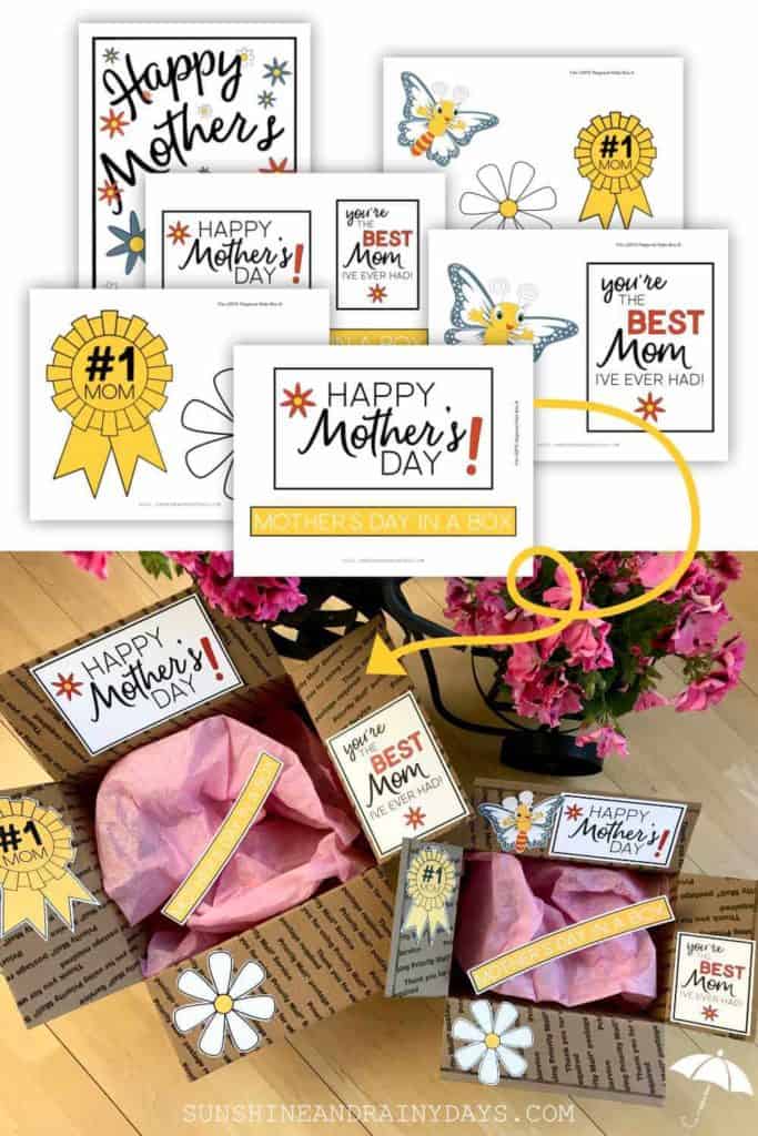 Mother's Day care package printables.