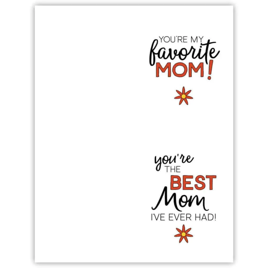 Mother's Day Free Printable Notecard - Sunshine and Rainy Days