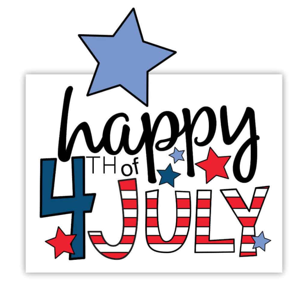 Happy 4th of July Sign To Print At Home - Sunshine and Rainy Days