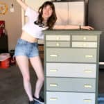 50+ year old chest of drawers, with a fresh coat of paint and new hardware!
