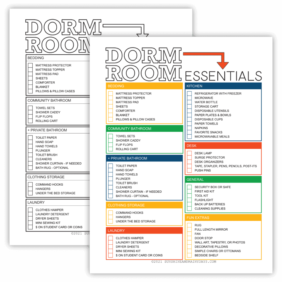 Dorm Room Essentials You Actually need Sunshine and Rainy Days