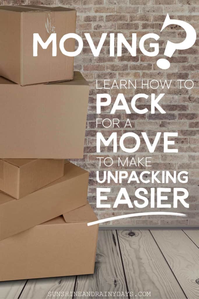 Boxes for moving with the words: How To Pack For A Move