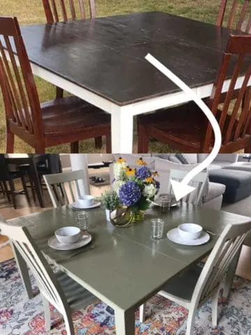 Kitchen table painted for a fresh new look!