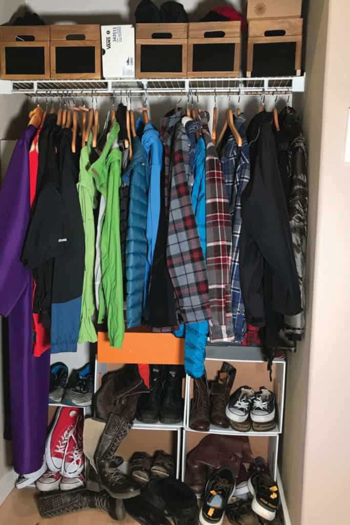 Coat closet ready to be converted to a mudroom nook!