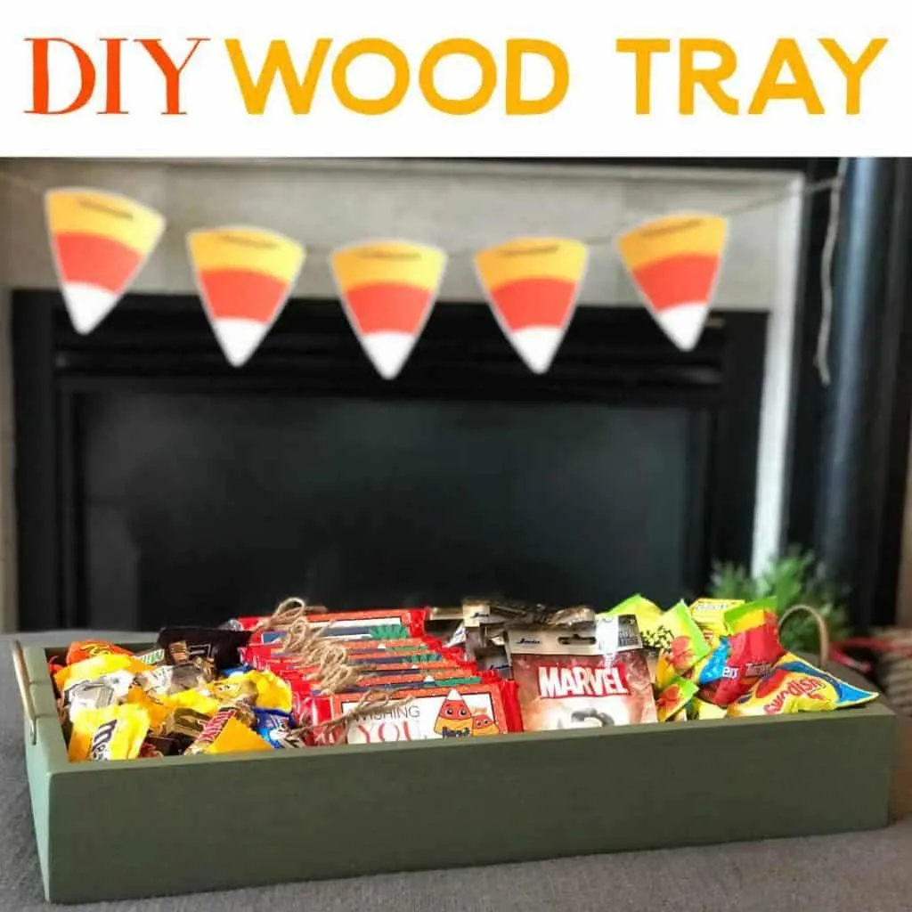 DIY Wood Tray full of Halloween Treats