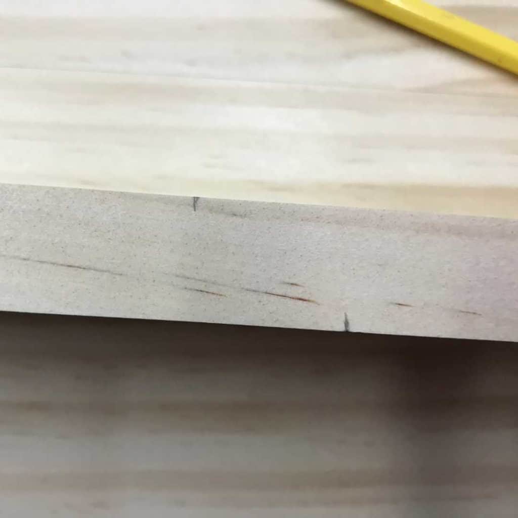 Marks on edge of a 1 x 3.