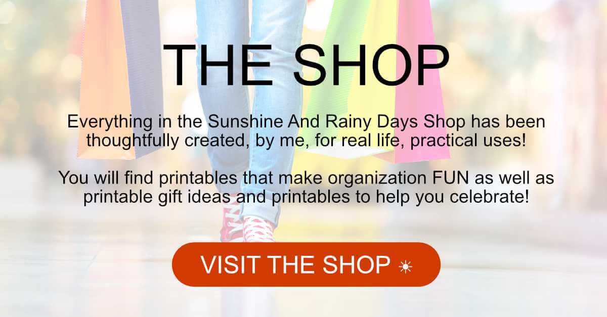 Sunshine And Rainy Days Shop Button