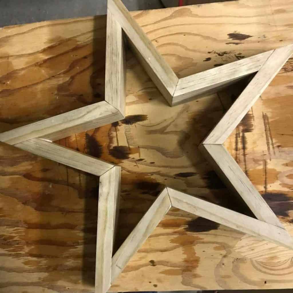 DIY Wood Star with tea stain and one coat of vinegar stain.