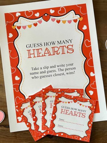 Guess How Many Hearts Valentine Game printables.