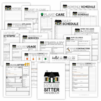 House Sitter Printable - Sunshine and Rainy Days