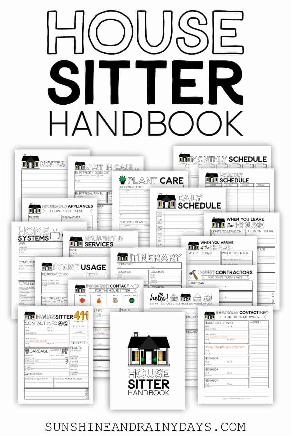 House Sitter Handbook Sunshine and Rainy Days