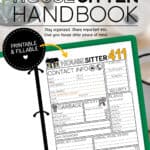 Image of a clipart binder with a house sitter information page showing.