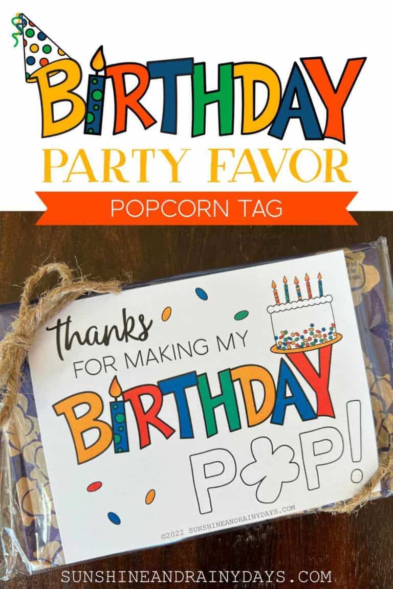 Popcorn Birthday Party Favor You Can Print At Home!