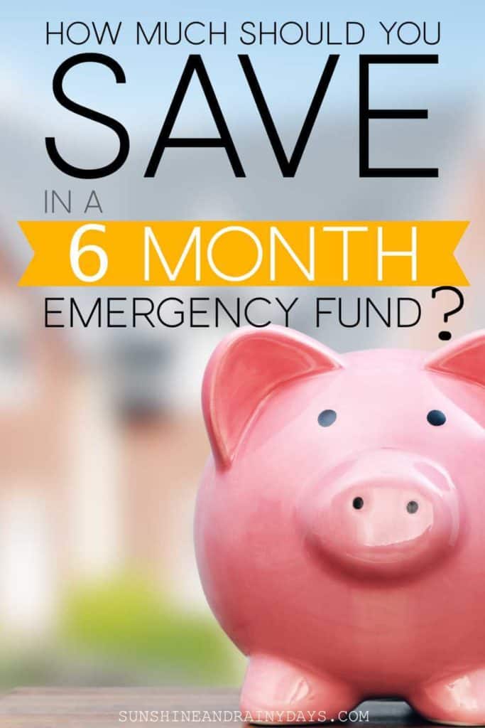 How much should you save in a 6 month emergency fund?