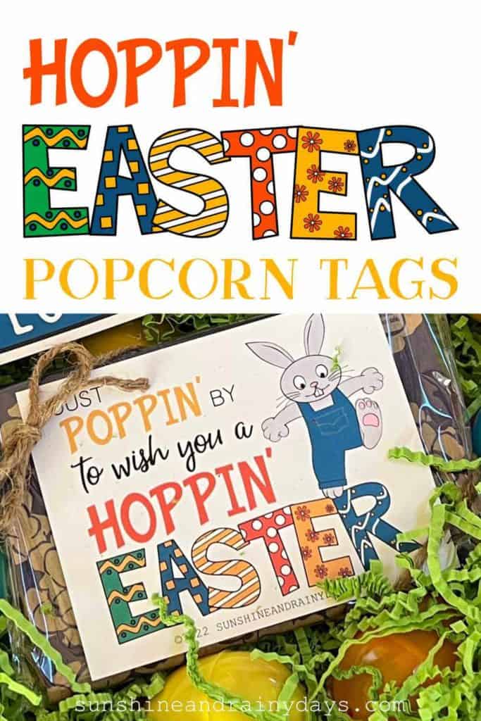 Just Poppin' By To Wish You A Poppin' Easter microwave popcorn tag.