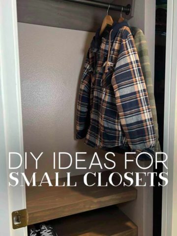 DIY Small Closet with shelves and hanging rod.