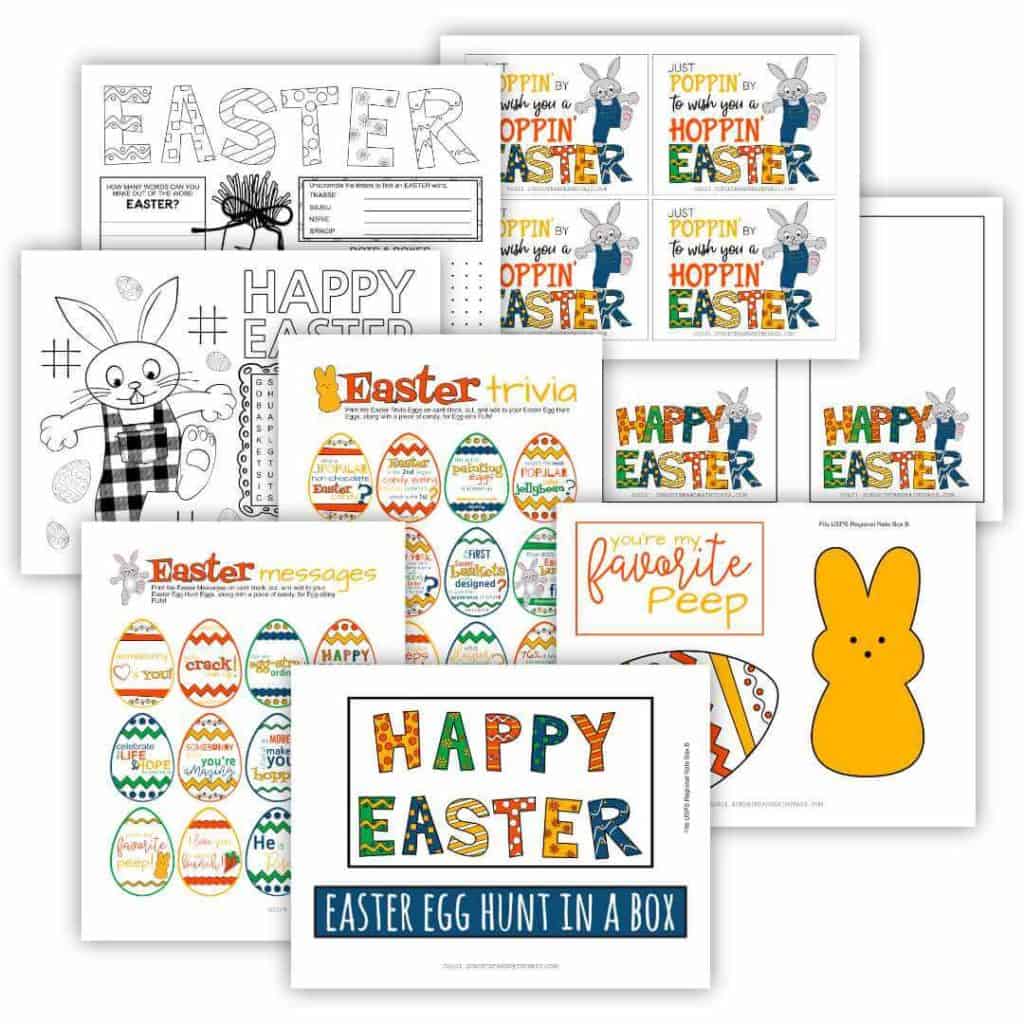 Easter care package printables.