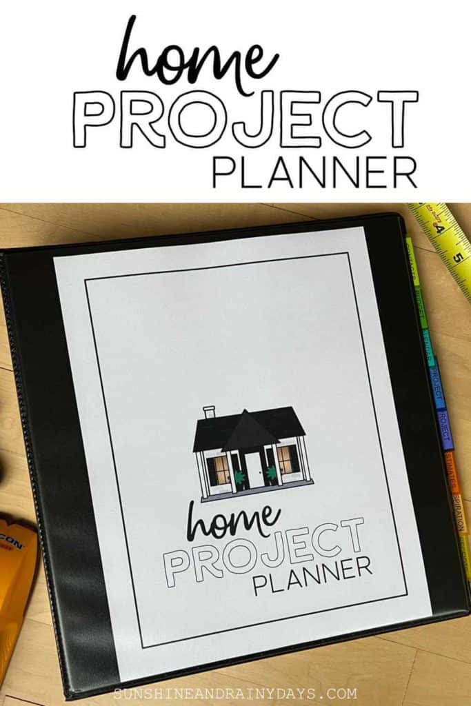 Home Project Planner binder.