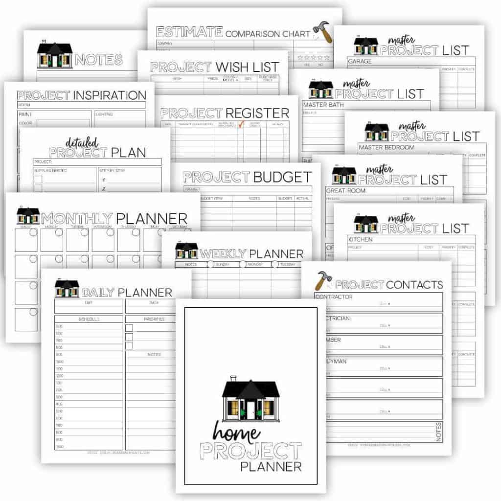 Home Project Planner Pages.