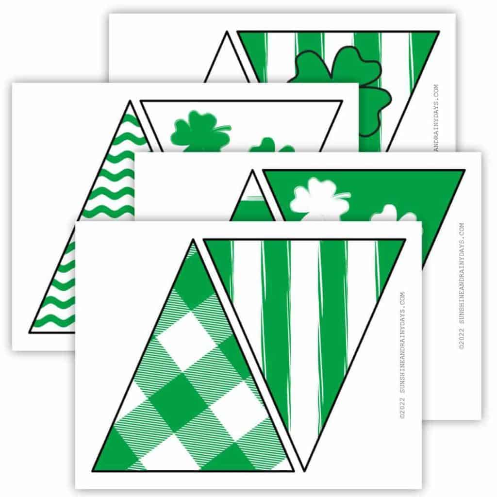 St. Patrick's Day Banner Flags to print at home.