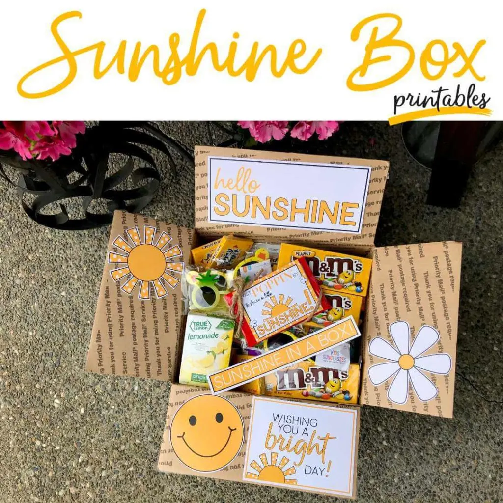 Sunshine Box printables and ideas.