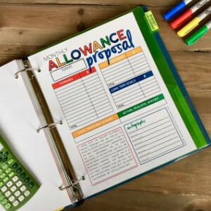 Allowance proposal worksheet.