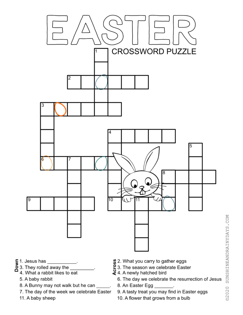 Easter Crossword Puzzle - Sunshine and Rainy Days