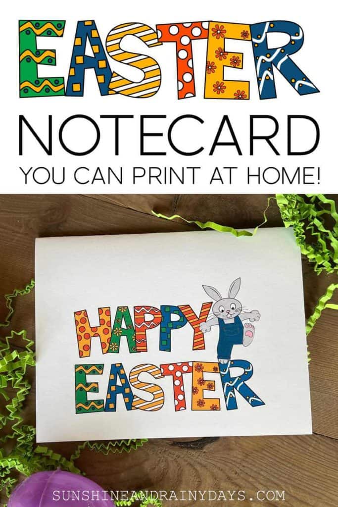Happy Easter notecard you can print at home!
