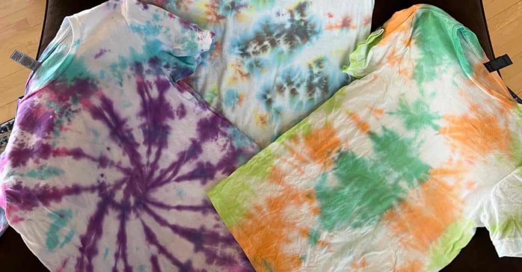Tie dyed t-shirts.