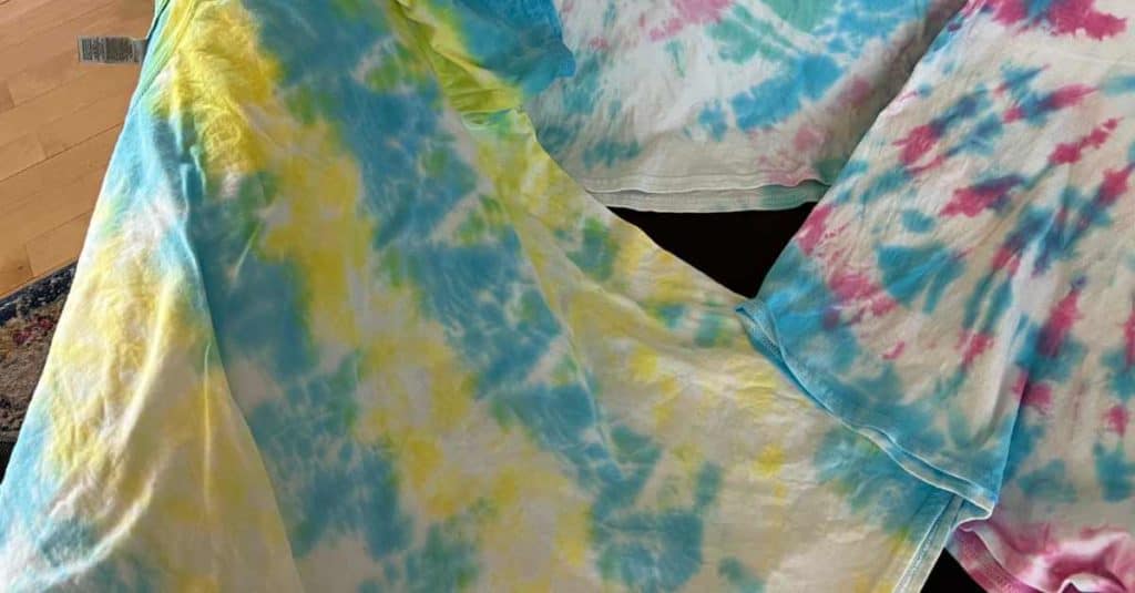 Striped tie dye shirt.