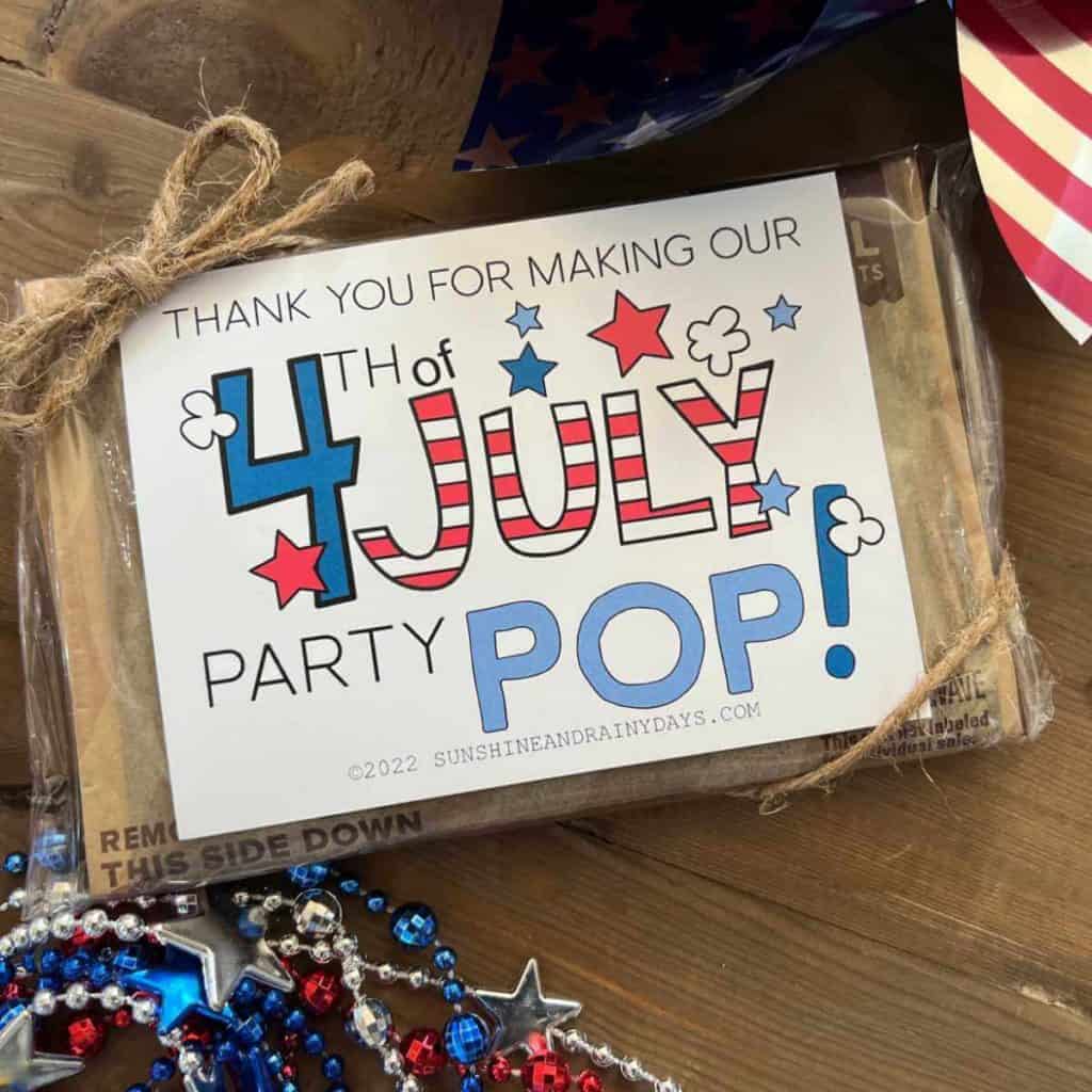 4th of July popcorn party favor.