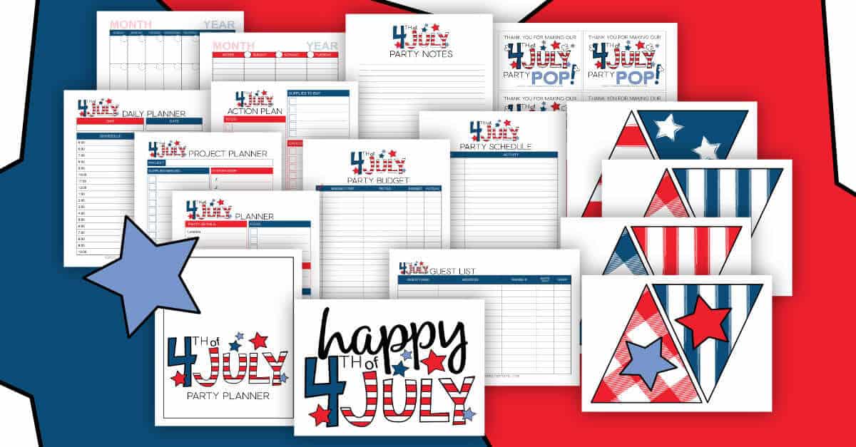 4th of July Party Planner - Sunshine and Rainy Days