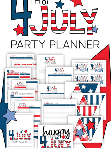 4th of July Party Planner printable pages.