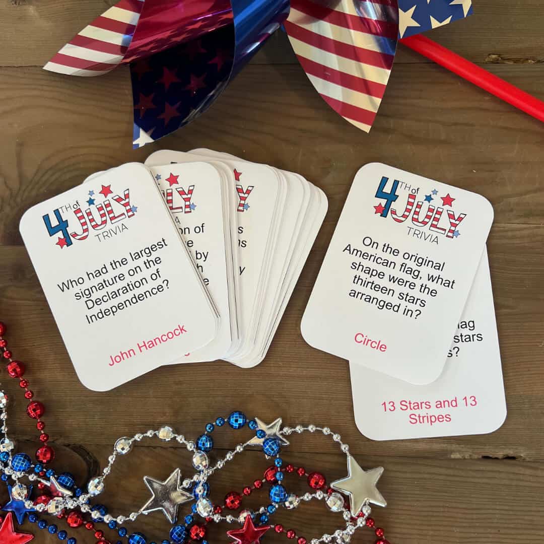 4th of July Trivia Game Cards for your 4th of July Party!