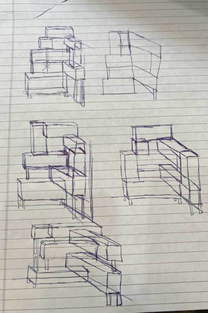 DIY corner bookshelf plans.