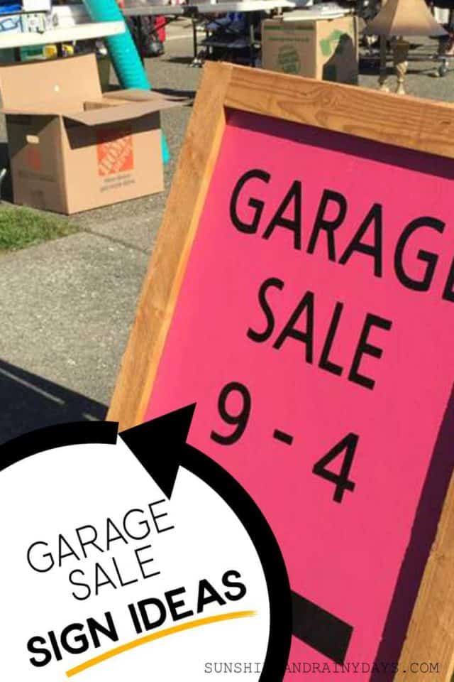 Garage Sale Table Signs To Organize Your Sale - Sunshine and Rainy Days