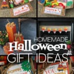 Image of six different homemade Halloween gift ideas.