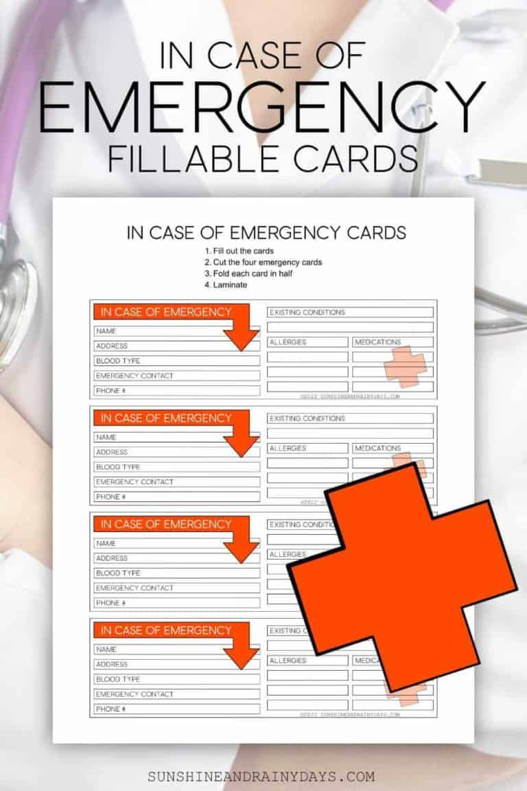 Editable In Case Of Emergency Card
