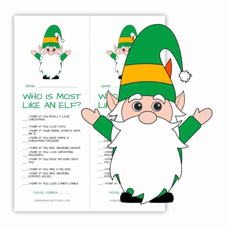 Who Is Most Like An Elf Christmas Party Game - Sunshine and Rainy Days