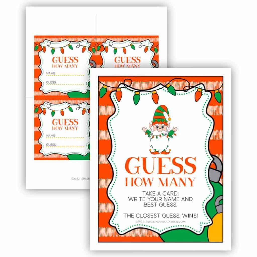Guess How Many Christmas Game Printables